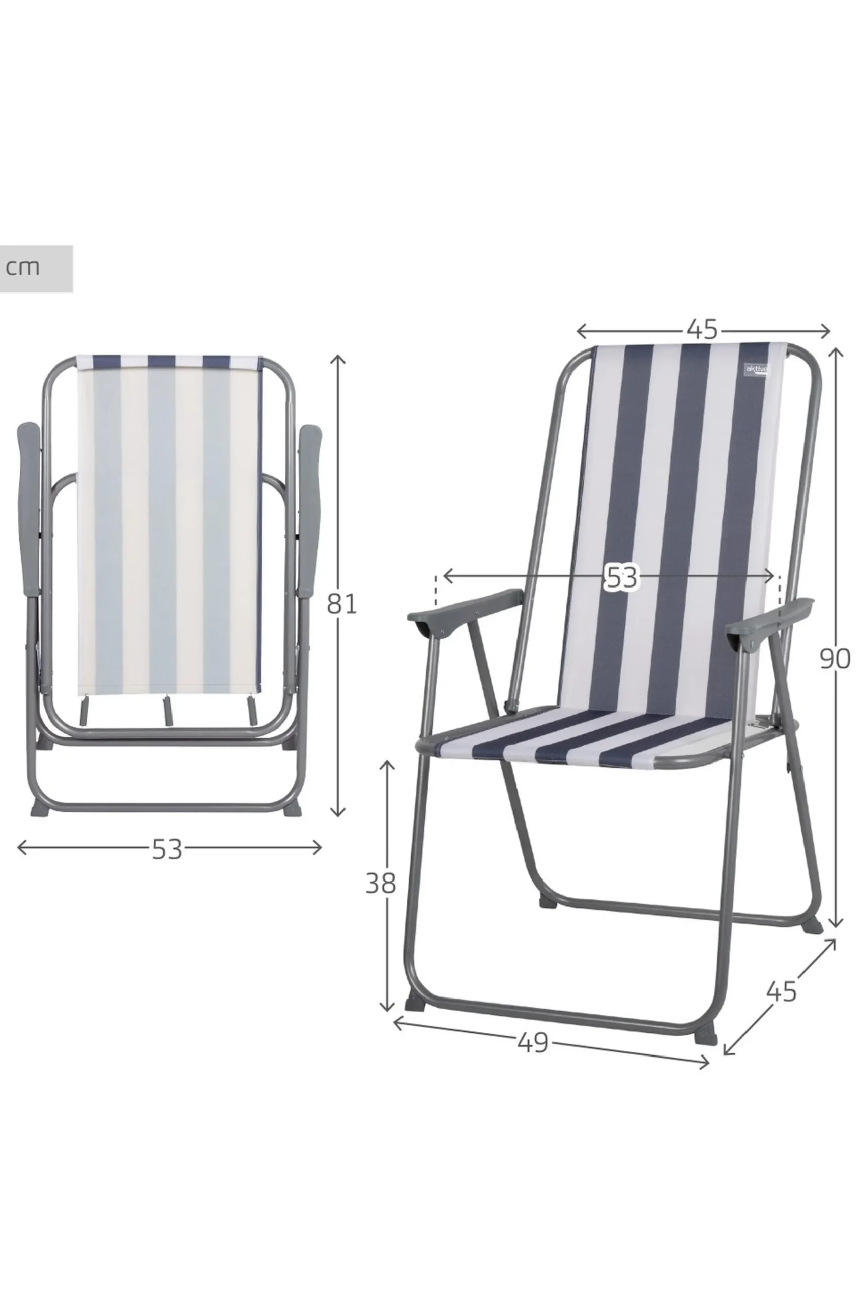 Aktive Silla Plegable Camping Antivuelco Marinera