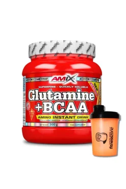 Glutamine + Bcaa 300 Gr + ¡shaker Fitnesszone De Regalo! Naranja