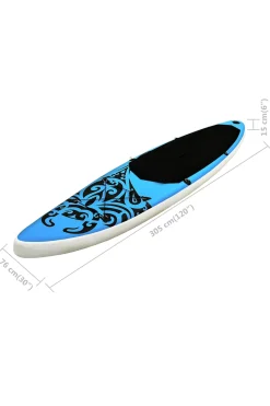 Juego De Tabla De Paddle Surf Hinchable Vidaxl 305x76x15 CM