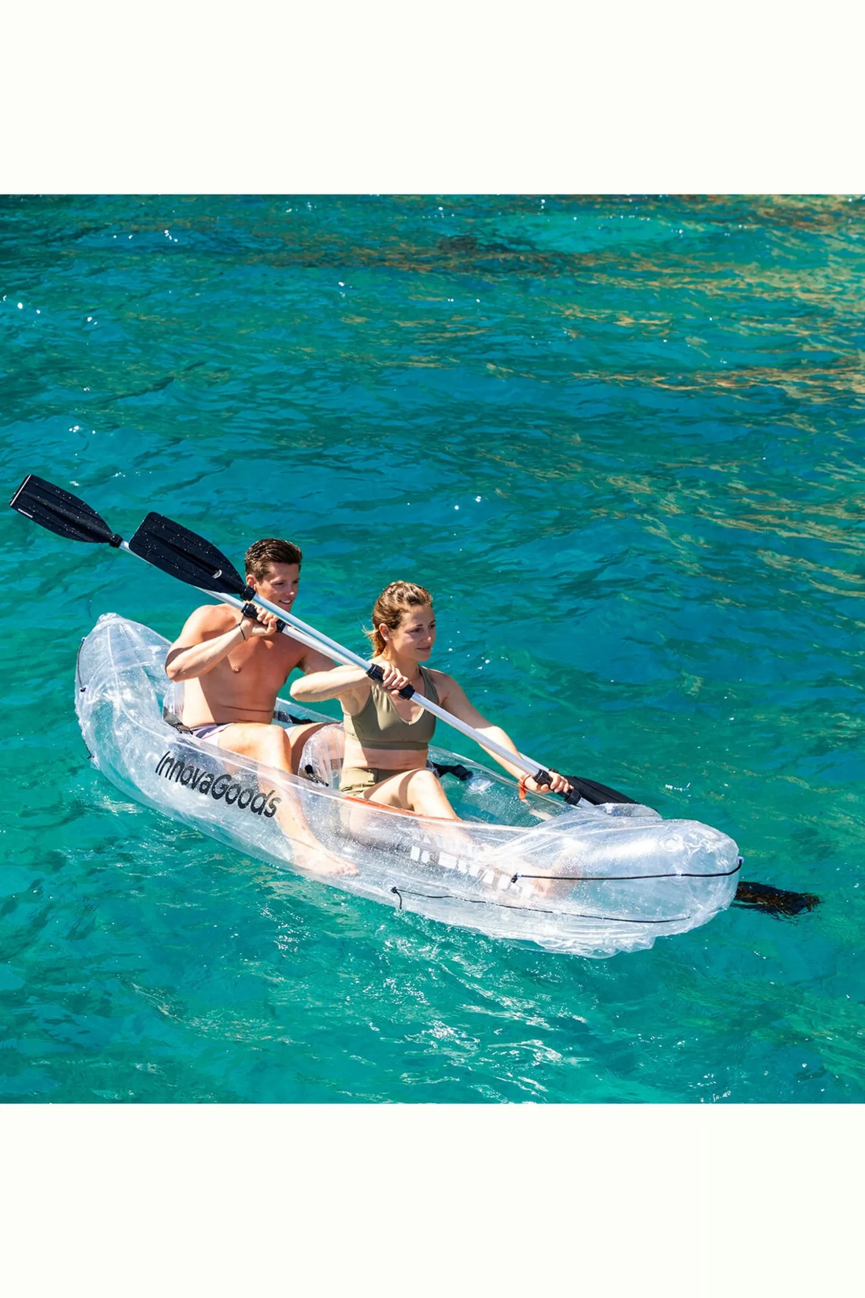 Kayak Hinchable Transparente Con Accesorios Paros Innovagoods 312 CM 2 Plazas