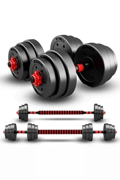 Kit 30 Kg De Mancuernas 2 En 1 Ajustables Multifit