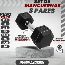Mancuernas Hexagonales 8kg