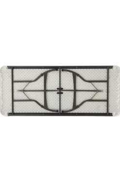 Mesa Rectangular Patas Plegables Blanco Efecto Granito Lifetime 182 X 76 X 74 CM