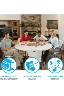 Mesa Redonda Plegable Blanco Lifetime Ø152 X 75,5 CM