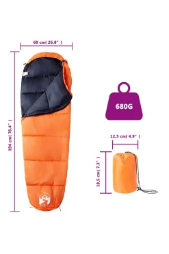 Saco De Dormir De Tipo Momia Vidaxl 194 X 68 CM
