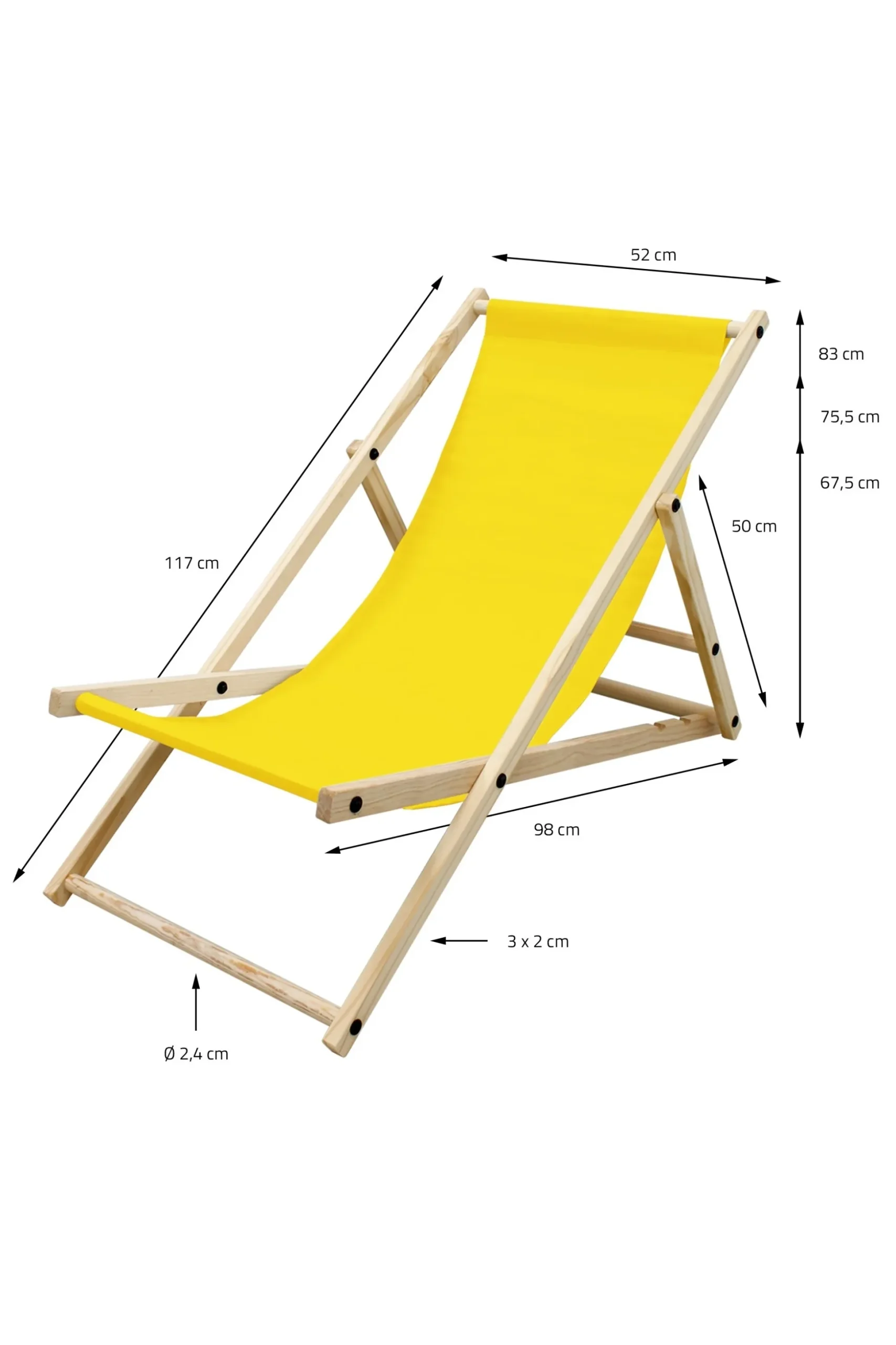 Silla De Playa Plegable De Madera Tumbona Amarilla De Jardín Hamaca Impermeable
