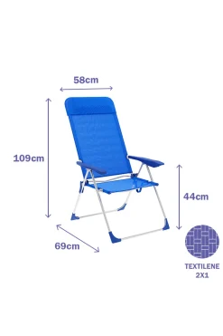 Silla Plegable Marbueno Azul 69 X 109 X 58 CM