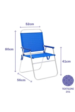 Silla Plegable Marbueno Azul 52 X 80 X 56 CM