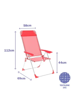 Silla Plegable Marbueno Coral 69 X 110 X 58 CM