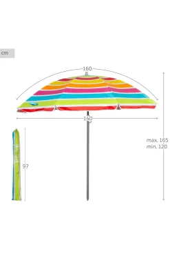 Sombrilla De Playa Inclinable 160 CM Uv50 Aktive