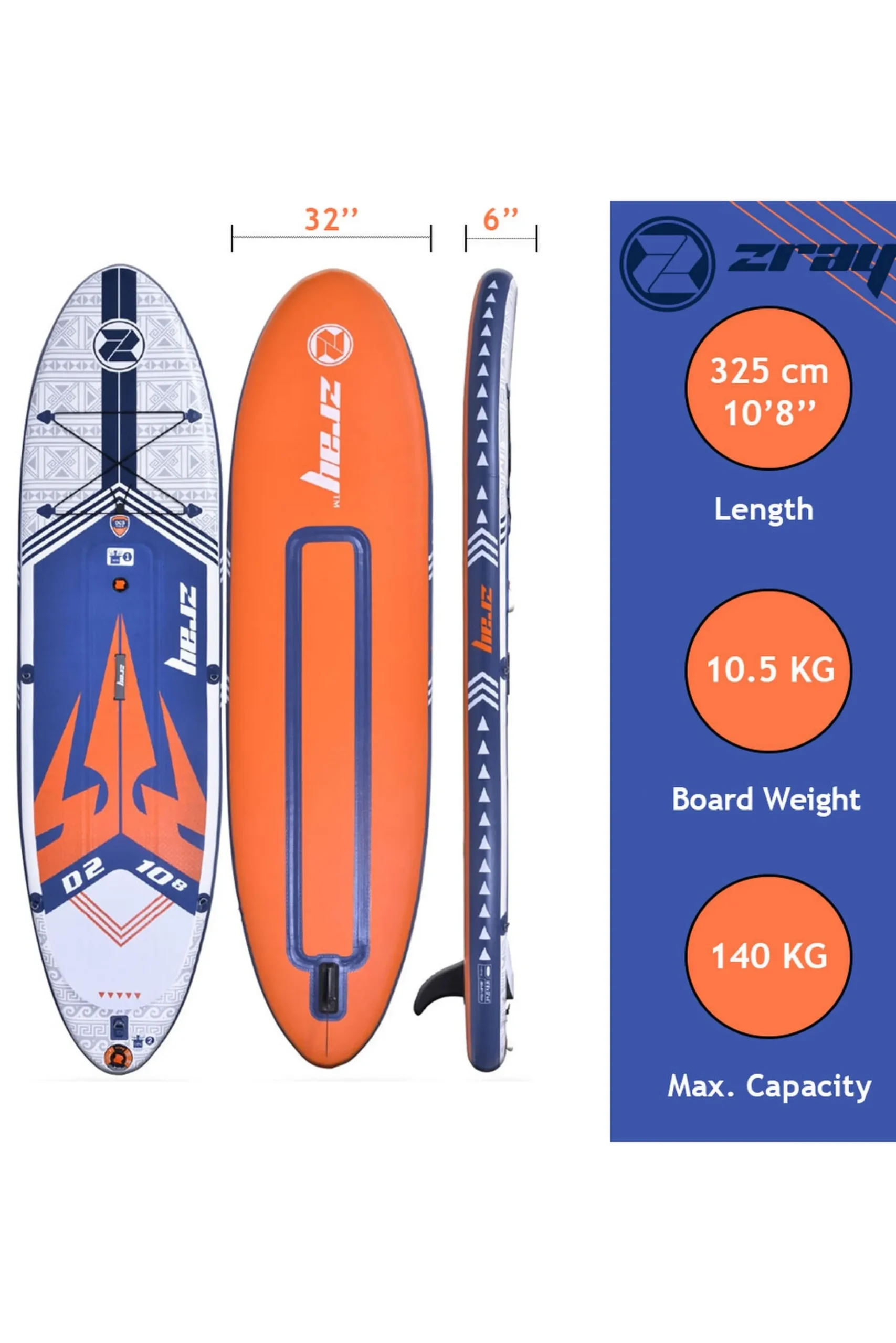 Tabla Sup Hinchable Con Accesorios - Zray Dual 10'8